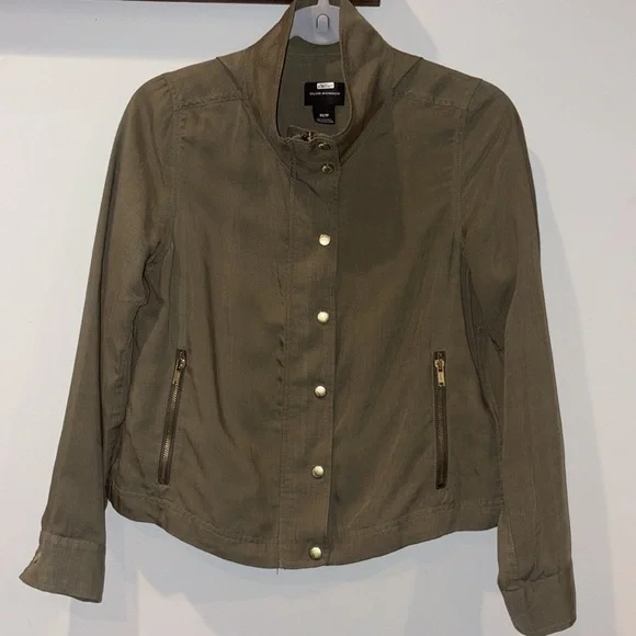Club Monaco Darby Tencel Utility Shirt Jacket Size XS Olive Green - Picture 3 of 14